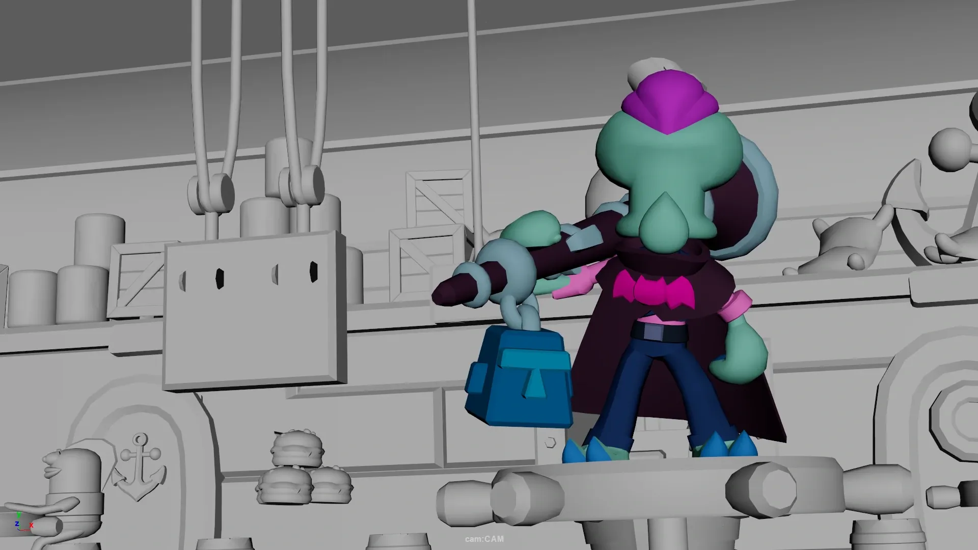 Squidward highlight — Blocking. Production preview, selected pose.